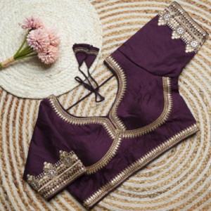 Royal Wine Embroidered Designer Blouse