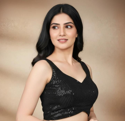 Elegant Black Sequin Blouse - Image 3