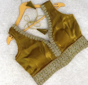 Designer Golden Silk Blouse