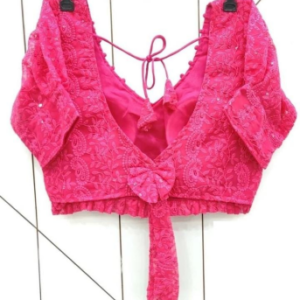 Stylish Embroidered Designer Blouse Pink