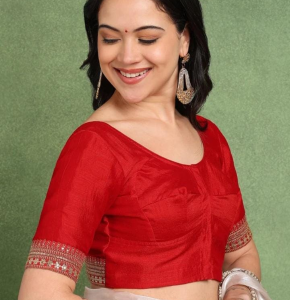 Elegant Red Designer Saree Blouse