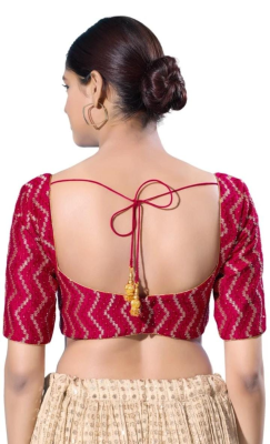 Stylish Wine Red Designer Blouse - Image 2