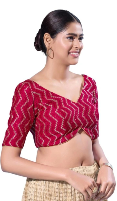 Stylish Wine Red Designer Blouse - Image 3