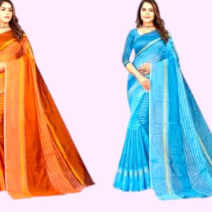 Orange Blue saree