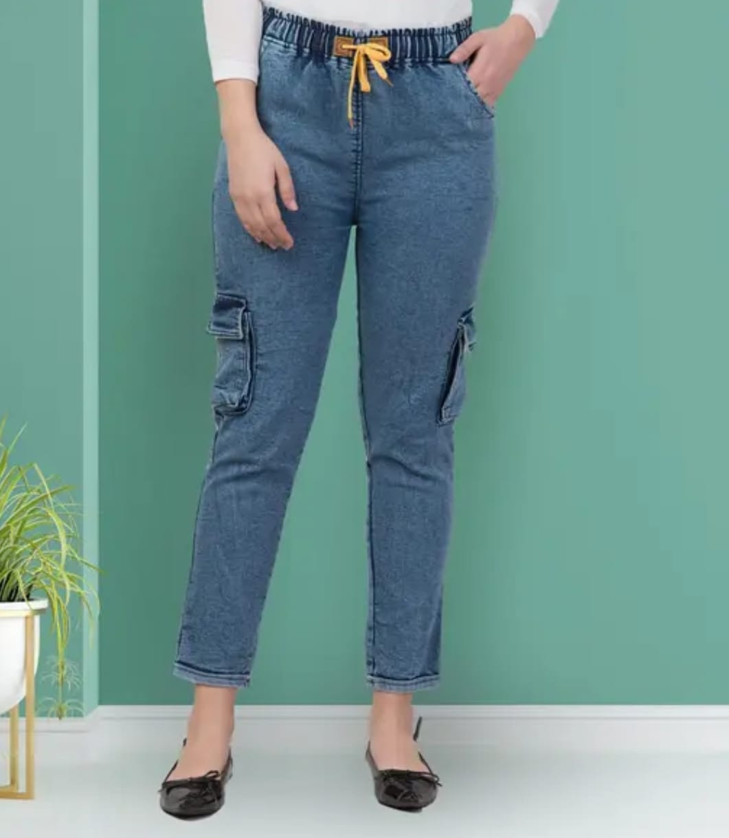 Denim Cargo Jogger Jeans