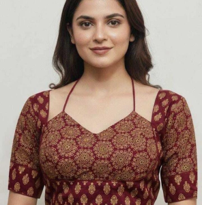 Maroon Printed Ethnic Blouse