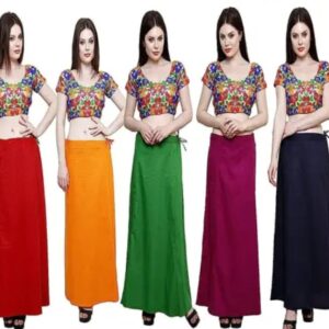 Women's Cotton Inskirt Saree Petticoats (Multicolour, Free Size)