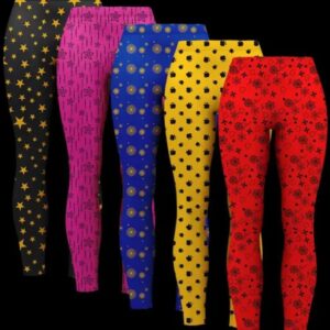 Girls Multicolor Cotton Printed Leggings Pack Of 5 Pcs