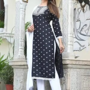 GIRLS NECK EMROIDER SUIT