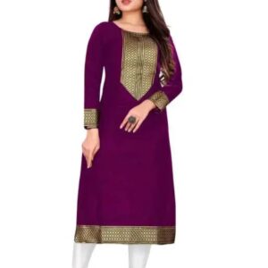 Stylelist Lace Border Straight Kurti For Women