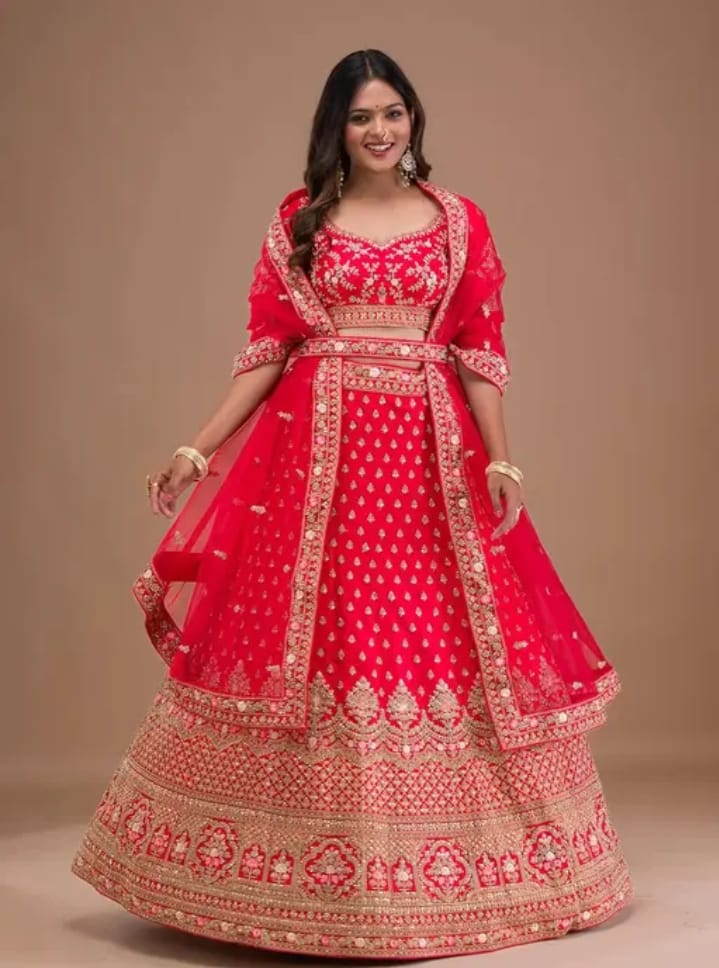 Wedding Wear Silk Blend Lehenga
