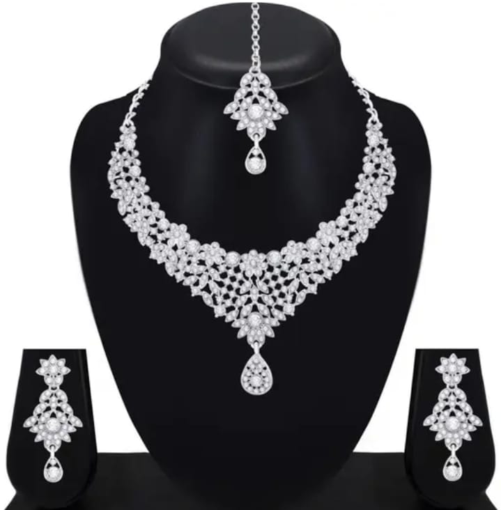 Rhodium Plated Necklace Set
