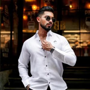 WAFFLE TEXTURE LONG SLEEVE SHIRT