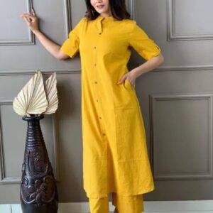 Yellow Kantha cotton kurti
