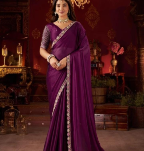 Royal Purple Embellished Saree