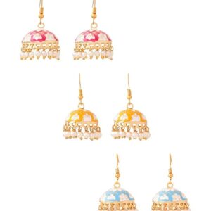 Yellow Chimes Big Jhumka Earrings For Women