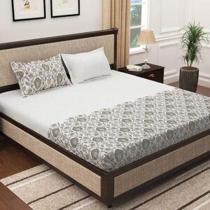 1 Piece Cotton bedsheets for King Size Bed with 2 Pillow Covers