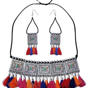 YouBella Alloy Brass Necklace Earrings Set for Women