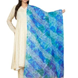 AKSHADEEP Women's Laheriya Print Kota Doria Dupatta