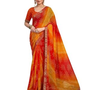 Chiffon Bandhani Printed Saree