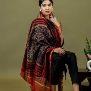 Saanjh Maroon Ajrakh Dupatta