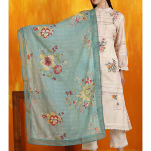 Blue Floral Dupatta for Women
