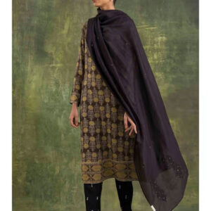 Dark Brown Solid Dupatta
