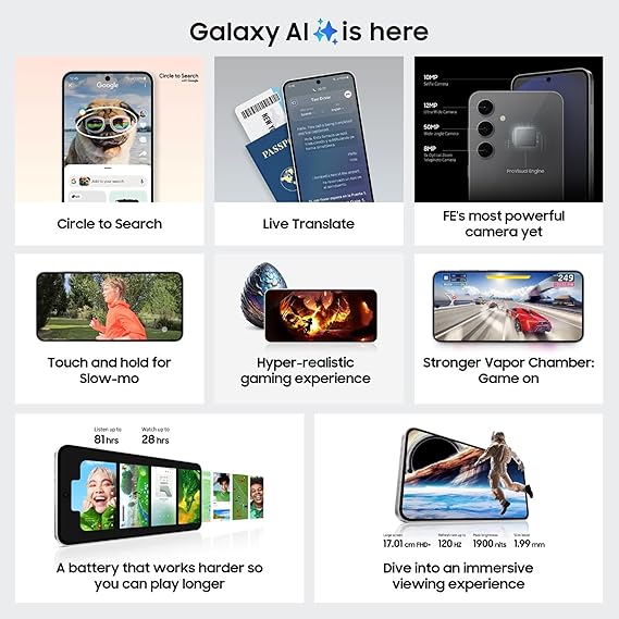 Samsung Galaxy S24 FE 5G AI Smartphone (Graphite, 8GB RAM, 128GB Storage) - Image 2