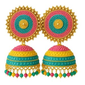 Zarva Colorful Thread Jhumka Earrings