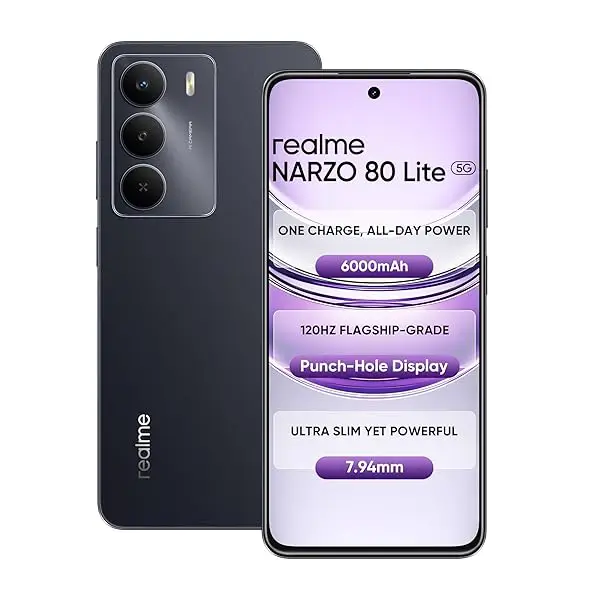 Realme NARZO 80 Lite 5G (Onyx Black, 6GB+128GB)