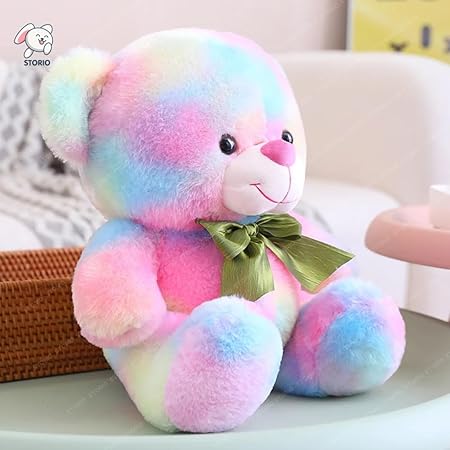 Cute Rainbow Colored Huggable Teddy Bear - Image 2