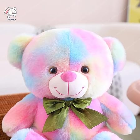 Cute Rainbow Colored Huggable Teddy Bear - Image 3