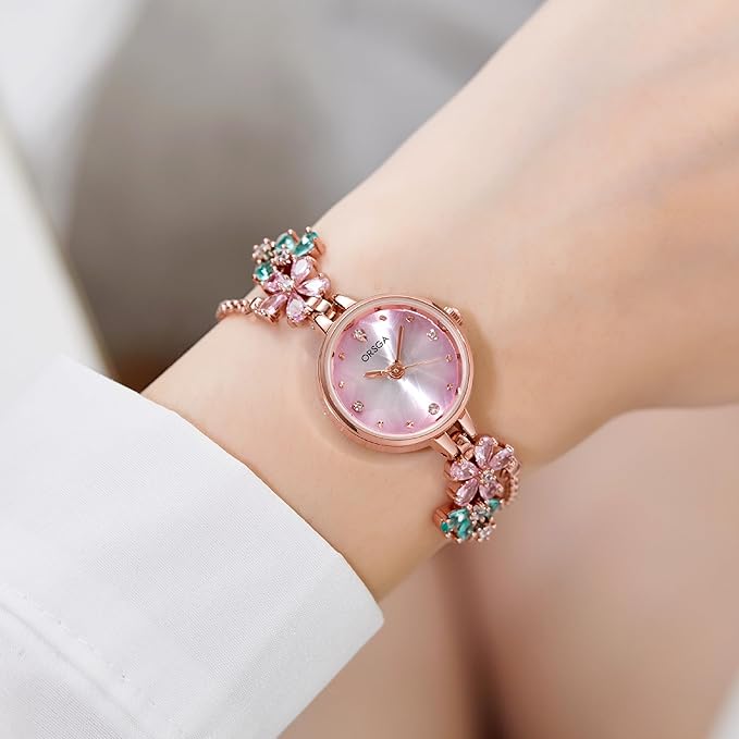 ORSGA Women Dial Flower Chain Watch - Image 2