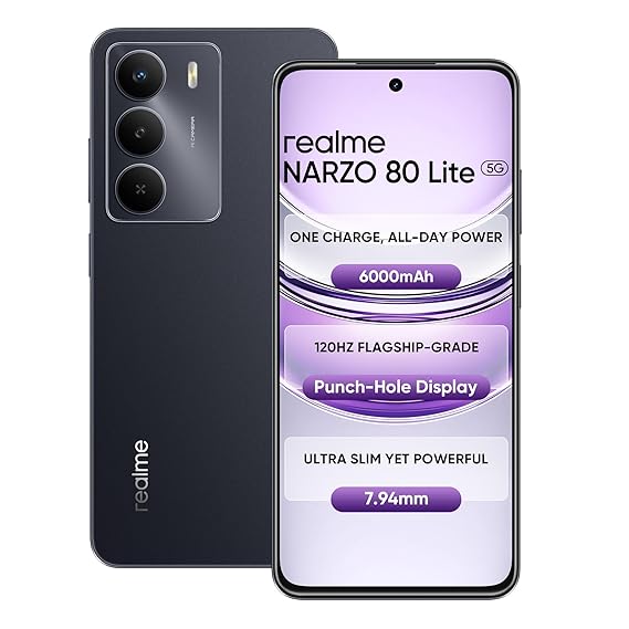 Realme NARZO 80 Lite 5G (Onyx Black, 6GB+128GB) - Image 5