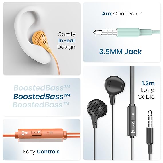Ambrane Wired Earphones with Mic - Image 2