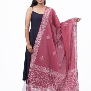HELLA FASHIONS Women's 2.5 Meters Batik Pure Cotton Dupatta