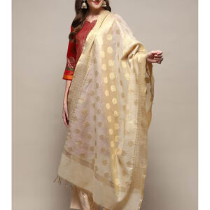 Women Gold Woven Dupatta