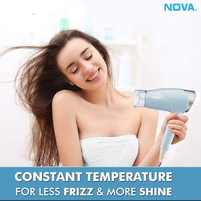 Hot & Cold Foldable Hair Dryer for Women (Blue) - Image 4