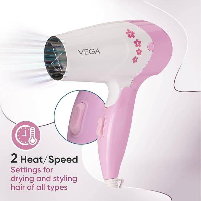 VEGA Insta Glam Foldable 1000 Watts Hair Dryer - Image 3