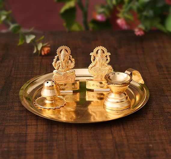 Collectible India Pooja thali Set for Aarti Home - Image 3