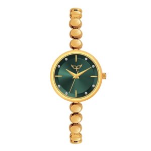 Analog Multicolor Dial Gold Metal Strap Watch for Women