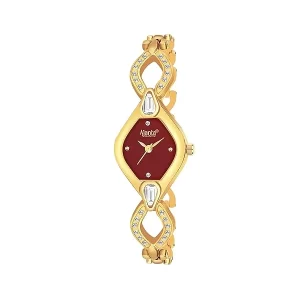Ajanta Quartz Diamond-Studded Bracelet Analog Watch for Women & Girls