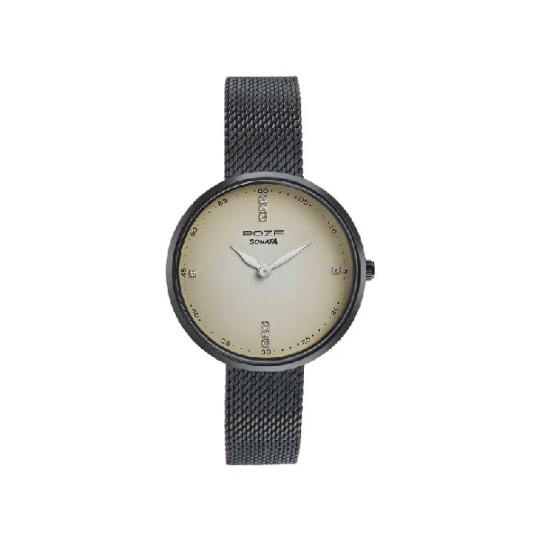 Analog White Dial Mesh Strap Watch for Women