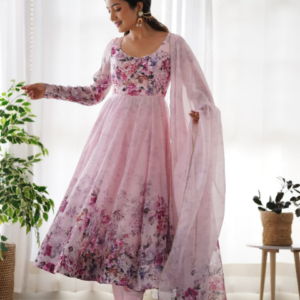Pastel Pink Floral Anarkali