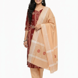 Printed Kurta Set With Contrast Dupatta