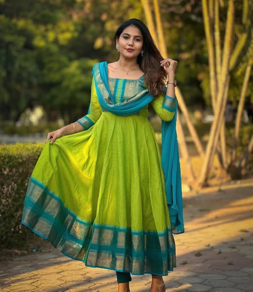 Teal Anarkali Suit