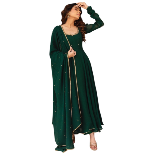 Womens Wear Gown With Dupatta Set - Image 3