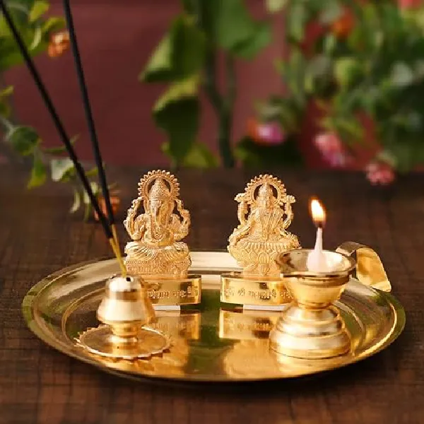 Collectible India Pooja thali Set for Aarti Home