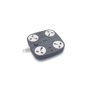 ADDMAX Extension Board with USB, 6 Socket Power Strip