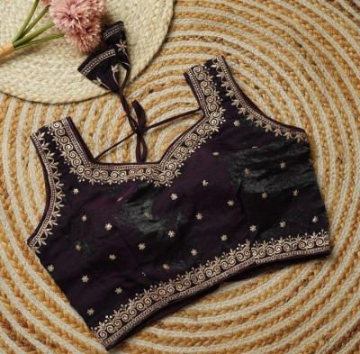 Elegant Deep Purple Designer Blouse